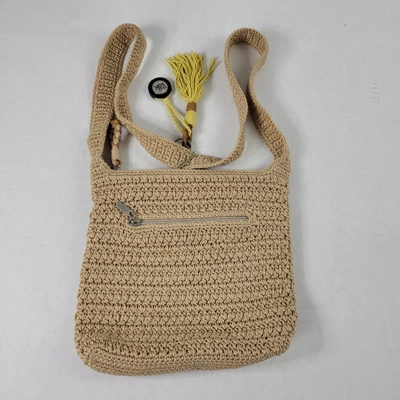 The Sak Handbags - The Sak Beige Crochet Hobo Crossbody Bag